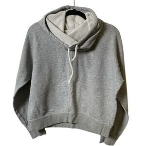 Nike Sportswear Womens Mets Cowl Neck Cropped Hoodie Size Large Grey Sports